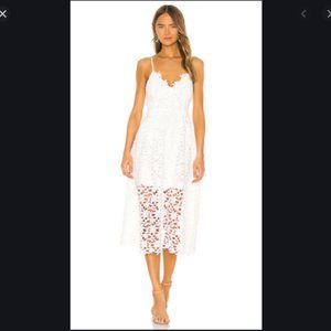 ASTR white lace midi dress